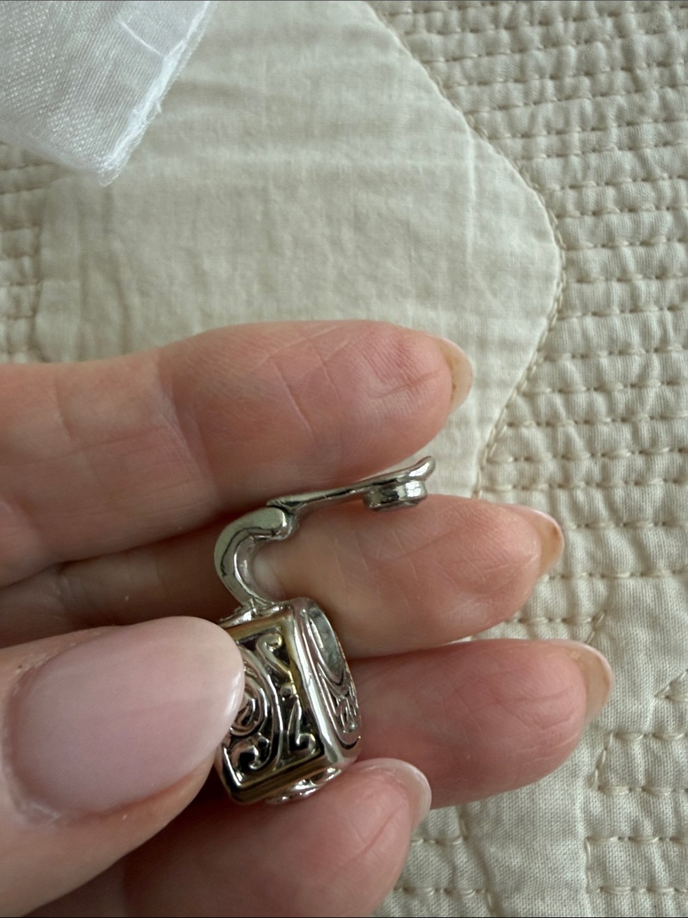 Silver Clear Cushion-Cut Cubic Zirconia Pendant - Picture 5 of 5